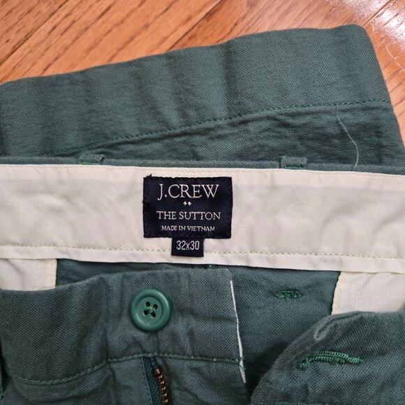 Mens J Crew Factory Green/Blue Sutton Chinos Size 32x30 - Picture 3 of 7